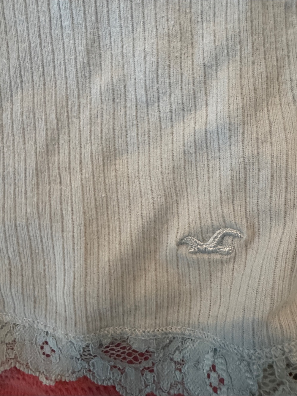 Hollister Light Blue Ribbed Lace-Trim Cami Tank - Picture 4 of 5